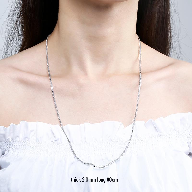 925 Sterling Silver Chopin Necklace Chain for Women & Men - Simple Clavicle Design