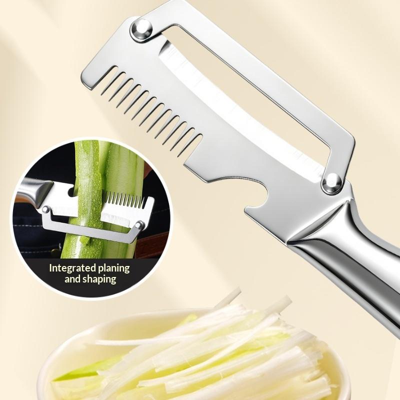 Multifunctional 3-In-1 Stainless Steel Peeler Vegetable & Fruit Slicer Shredder Versatile Kitchen Tool For Peeling Shredding
