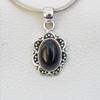 Natural Black Onyx Pendant, Solid 925 Sterling Silver Pendant, Boho Pendant, Oval Onyx Pendant, Birthstone Pendant, Gift for Friends