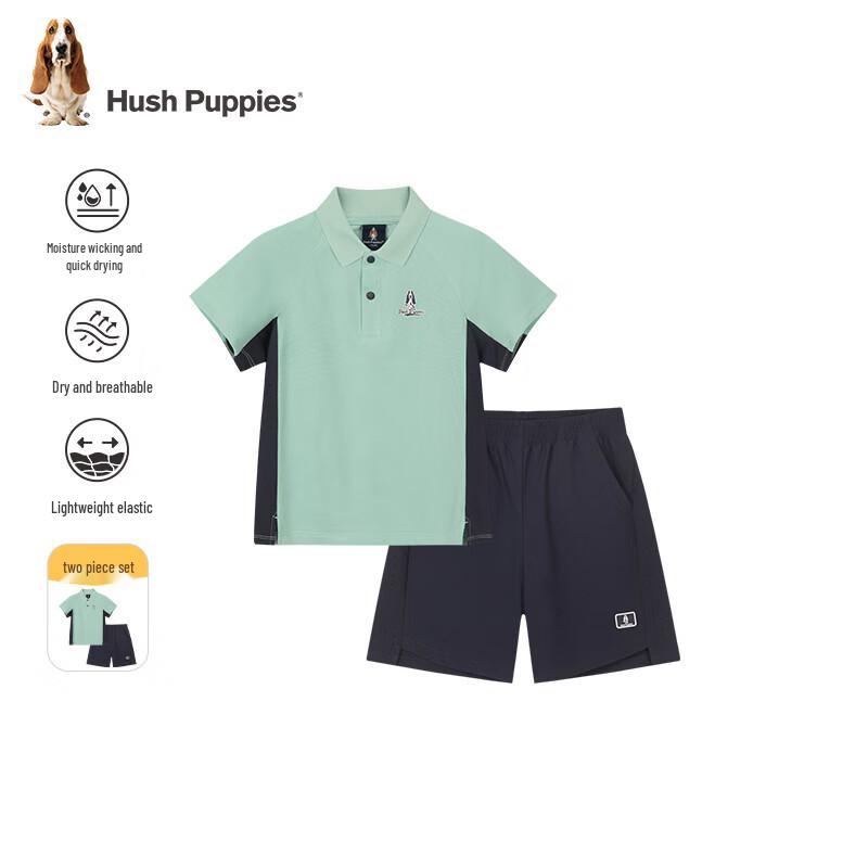 Hush Puppies Kids Quick-Dry Polo T-Shirt & Shorts Set 130