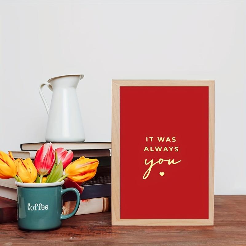 Red Cartoon-Themed Greeting Card | 'It Was Always You' Golden Lettering | Ideal for Valentine's Day, Birthdays & Anniversaries