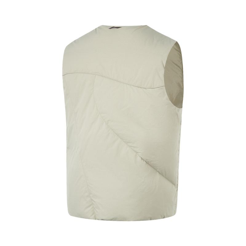 Li Ning Outdoor Series CF Water-Resistant Solid Color Loose Warm Down Vest Men Vests Lime AMRU039-2