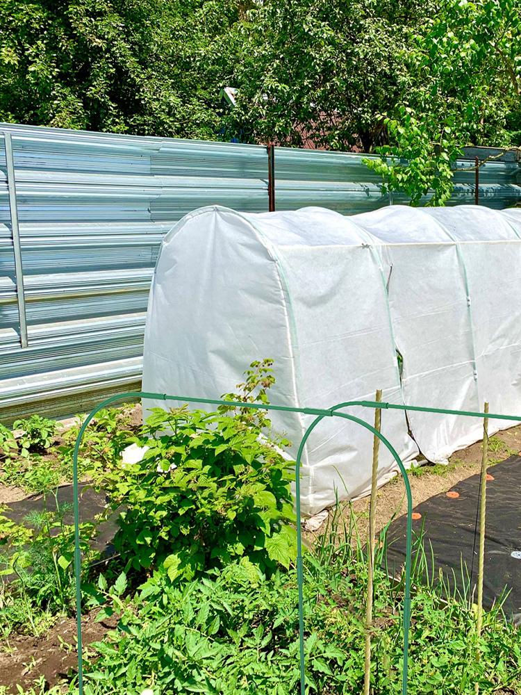 60 szt./zestaw Zestaw tunelu foliowego do szklarni Stalowy stelaż łukowy do szklarni Wytrzymałe łuki ogrodowe DIY Pokryte tworzywem sztucznym Do uprawy roślin