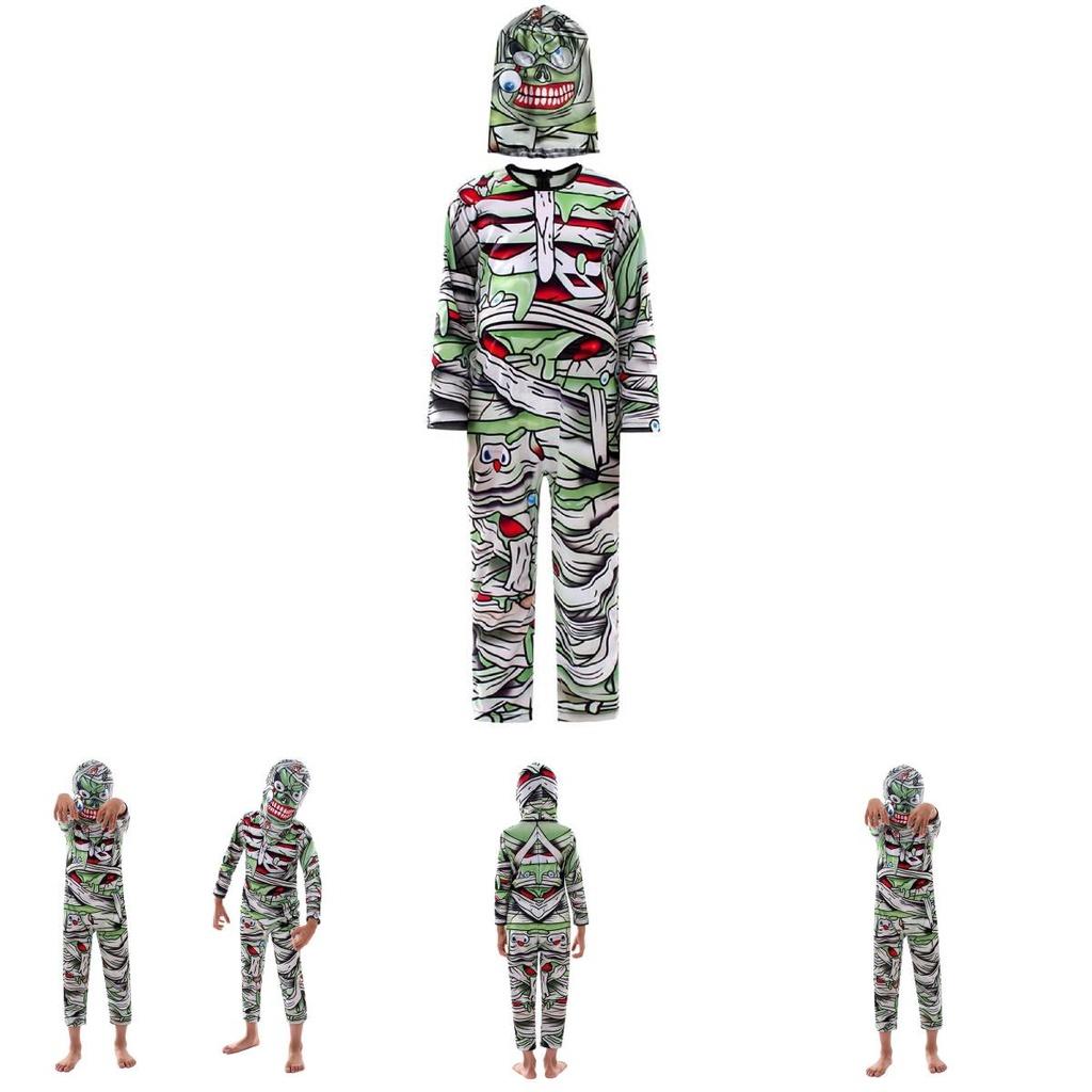 New Halloween Mummy Cosplay Costume For Children Thrilling All-in-one Outfit!
