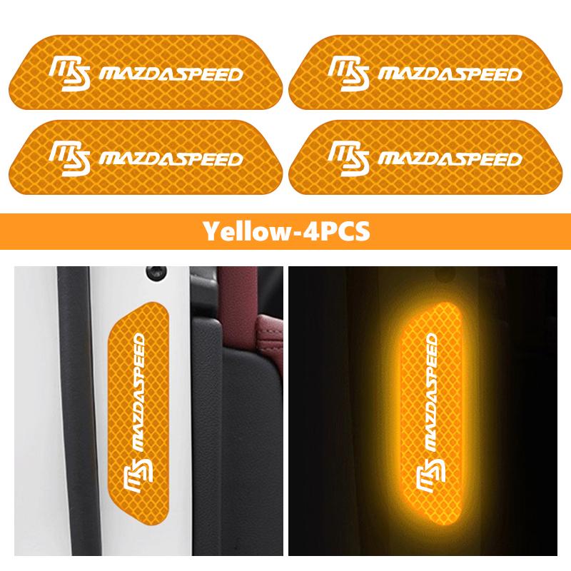 For Mazda Car Door Reflective Sticker Safety Open Warning Reflect Tape MS Demio CX-5 CX6 CX7 M3 M6 MX3 MX5 Rx8 Axela CX-30