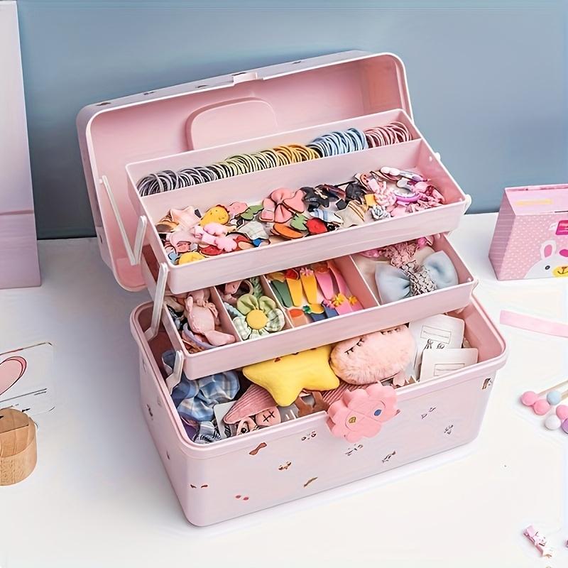 Multi Layer Accessory Storage Box with Lid - Perfect for Storing Hairbands, Jewelry, and More Home Organizer