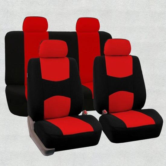 Full Set Rose Rot Car Seat Cover Polyester Fabric Front Rear Seat Protector Mat