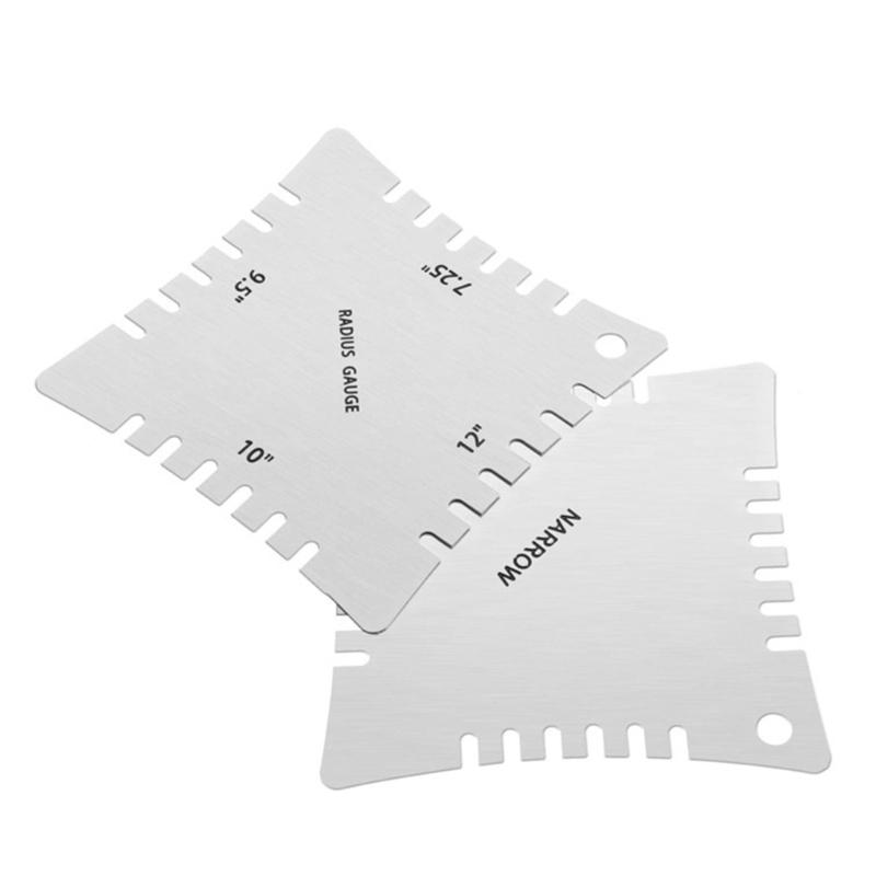 Guitar Luthier Tools Guitar Radius Gauge, String Action Ruler Gauge 32 Blades Feeler Gauge, Guitar Notched Radius Gauges