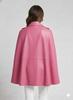 Rosa Einzigartiger Stil Poncho Jacke Biker Damen Echtes Leder Freizeitkleidung Lammfell