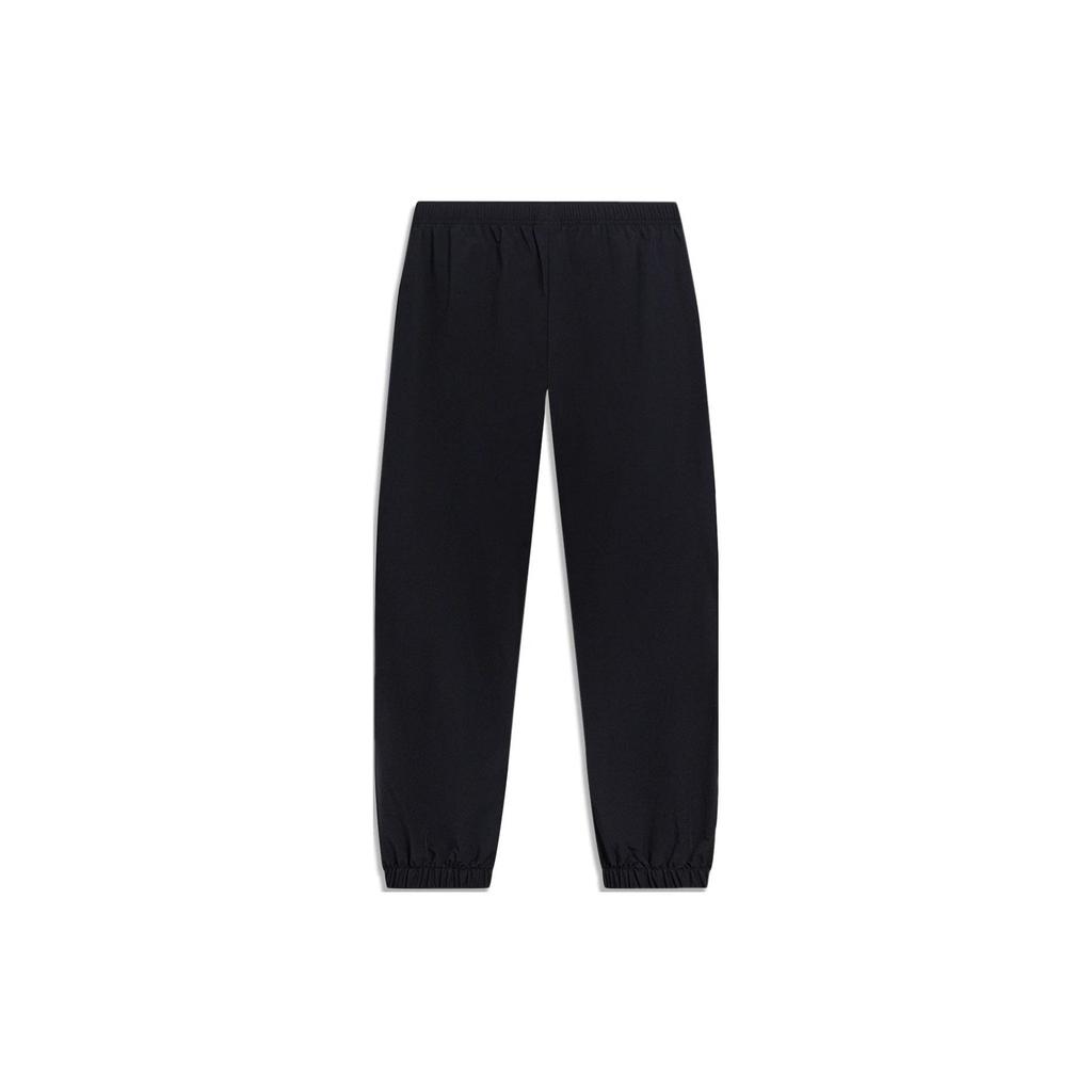 Li Ning Sports Trend Series Comfortable Casual Solid Color Tapered Knit Joggers Women Joggers Black AYKT168-6