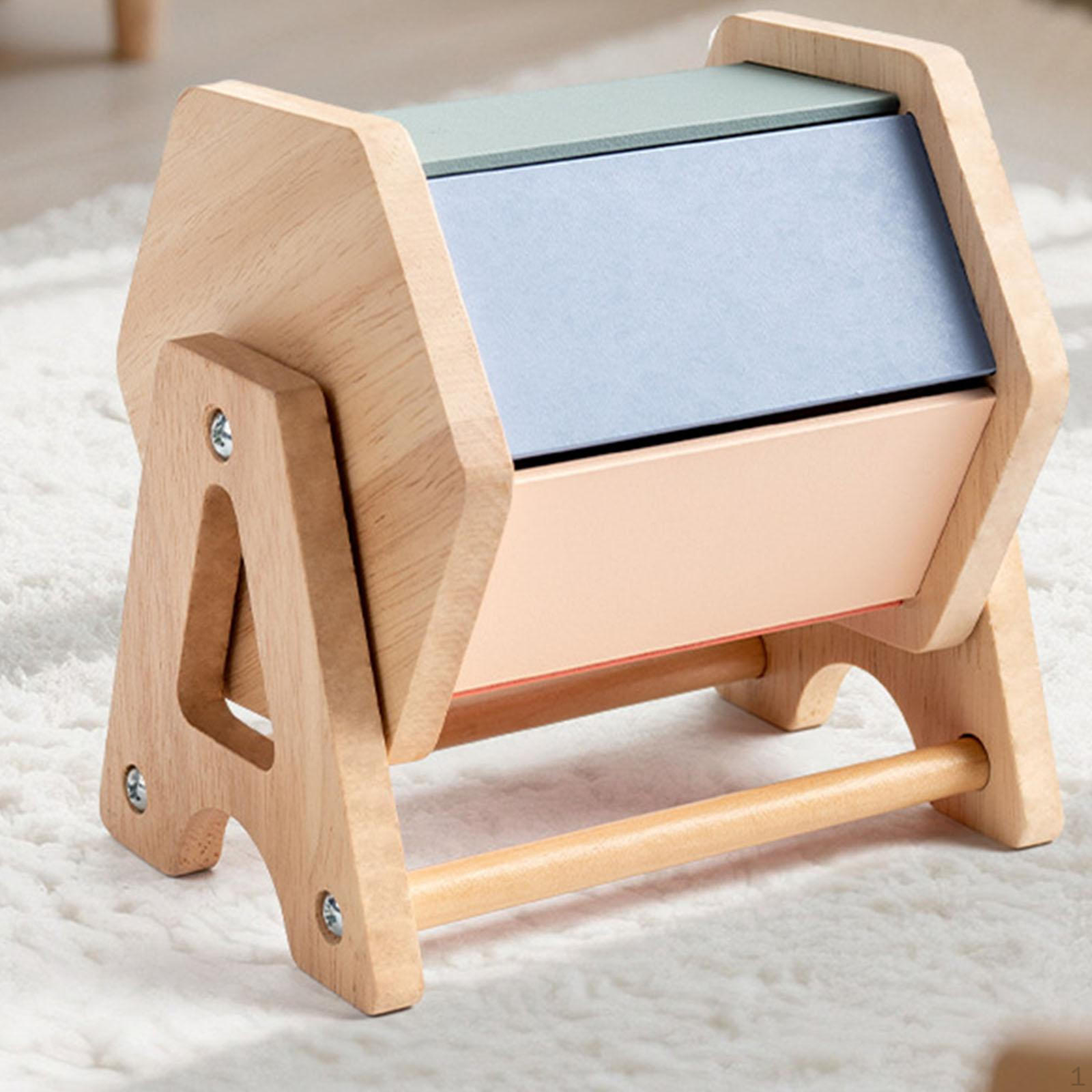 

Drum Toy Wooden Hand Eye Coordination Tummy Time Textile Sensory for Kids Boys Girls Babies