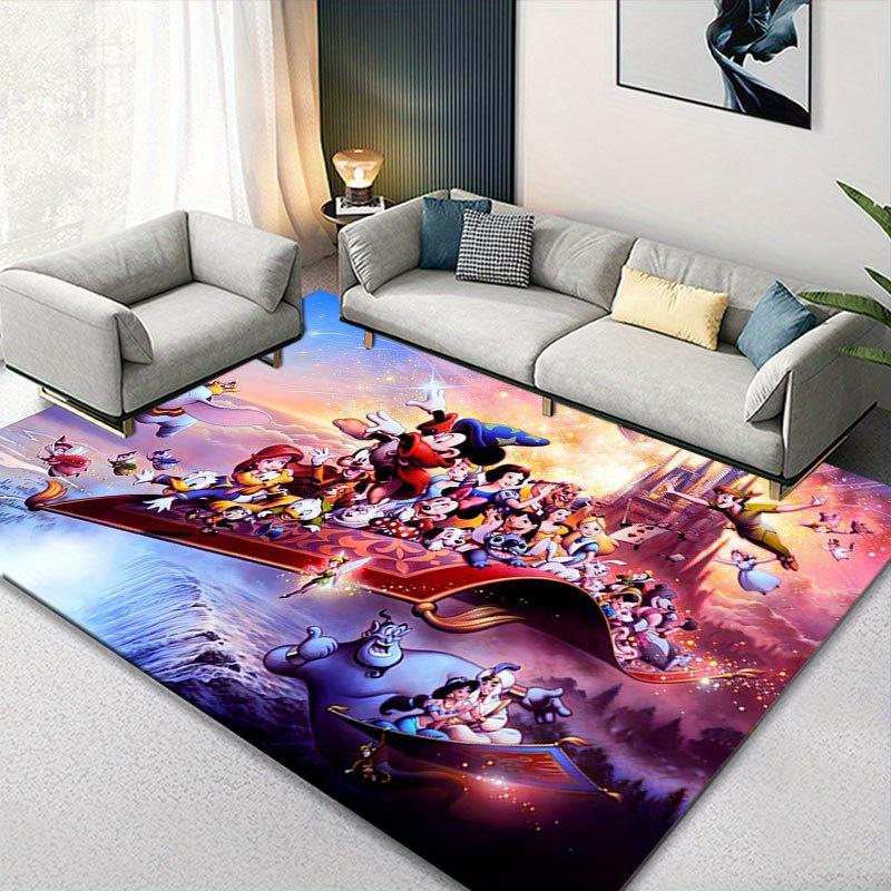 1pc Disney Mickey Mouse and Minnie Pattern Carpet Area Rug Non Slip Carpet Hand Washable Floor Mat Suitable For Living Room Bedroom Home Decor