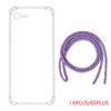 Replacement For 6 Plus/6S Plus Phone Protective Cover Transparent TPU Case 1.5MM Lanyard