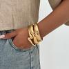 Salircon Hip Hop Exaggerated Wide Cuff Bangle Women Men Vintage Punk Irregular Glossy Gold Color Bracelet Bangles Party Jewelry
