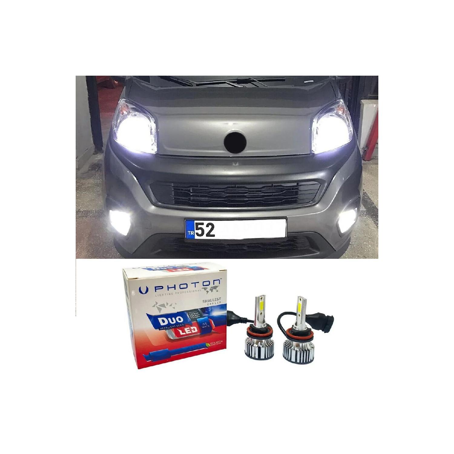 

Fiat Fiorino Led Xenon Compatible High Low Light Light H4 Duo New Series White