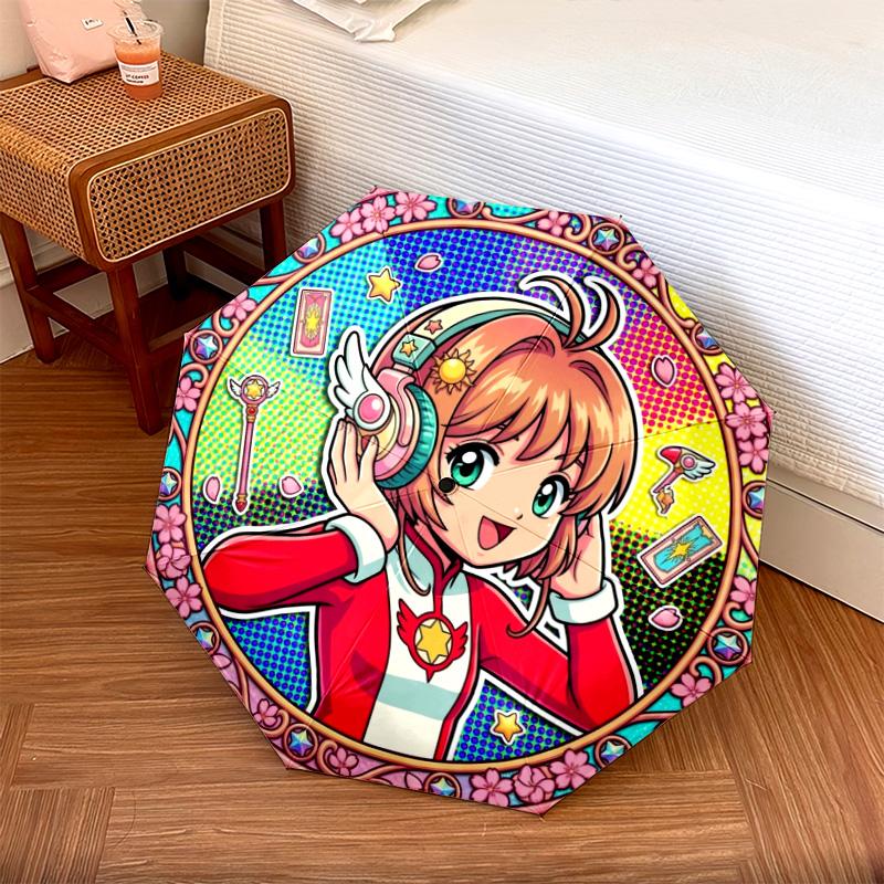 

1 шт. Автоматический складной зонт с рисунком Cardcaptor Sakura, 8 спиц, портативный, складной, для путешествий, Рождественский, День рождения, Подарок разноцветный