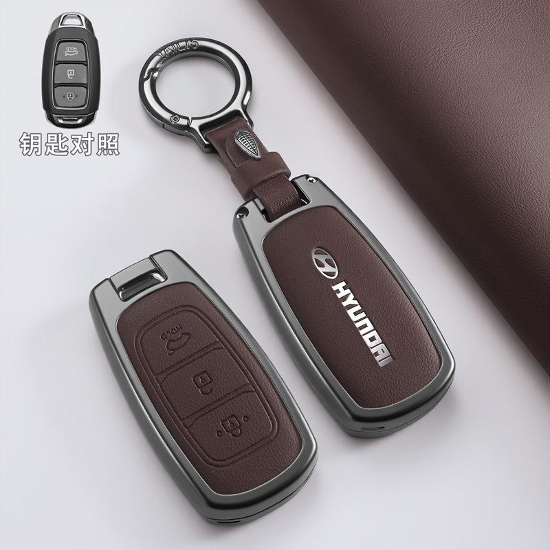 Zinc Alloy Metal Car Key Case For Hyundai I30 Ix35 Kona Encino Solaris Azera Grandeur Ig Accent TM Palisade Santa Fe Accessories XX1