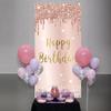 Pink Rose Gold Happy Birthday Door Banner Decorations, Happy Birthday Door Cover Backdrop Party Supplies for Women, Large 16th 21st 30th 40th 50th