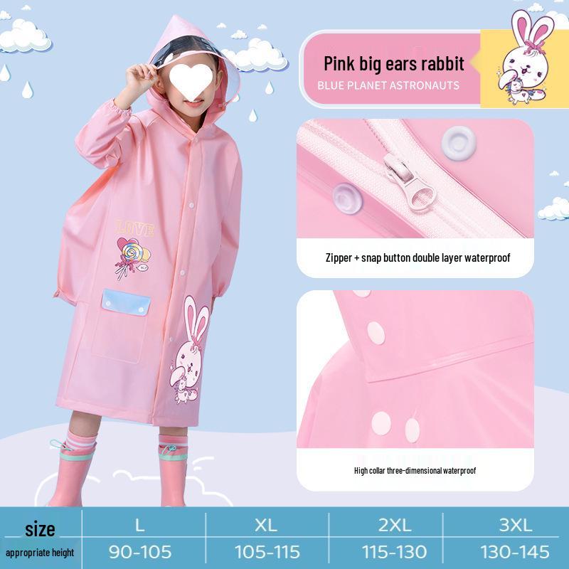 Kids' Raincoat with Schoolbag Space - Waterproof for Boys & Girls