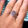 Fashion creative, cute peach heart zircon ring for women, Valentine's Day gift, couple heart ring.
