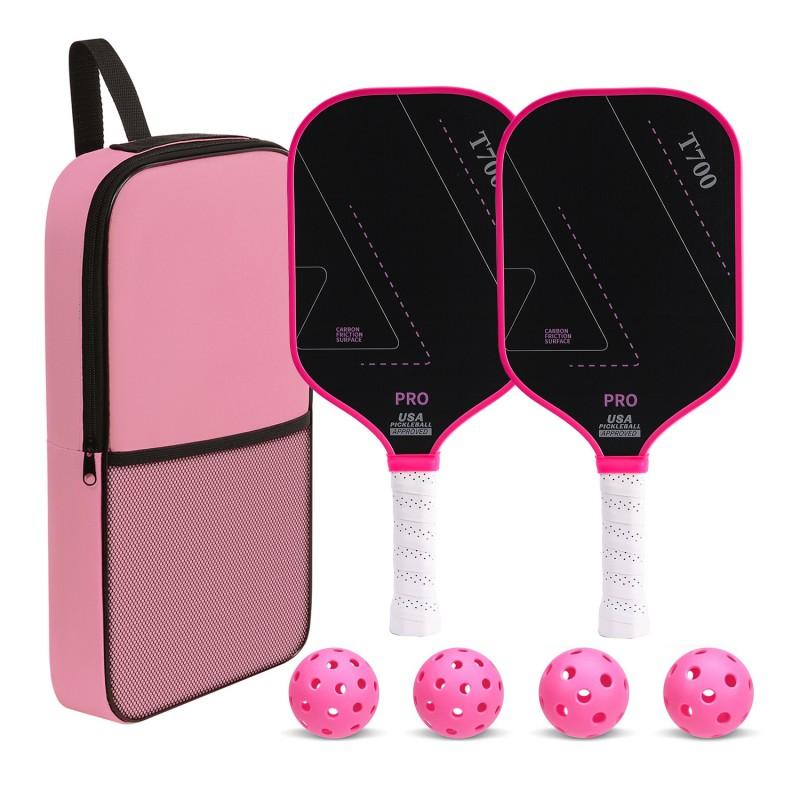 Carbon Fiber Pickleball Paddle T700 Rough Matte Surface Outdoor Long Handle Racket Beginners Recreational Players