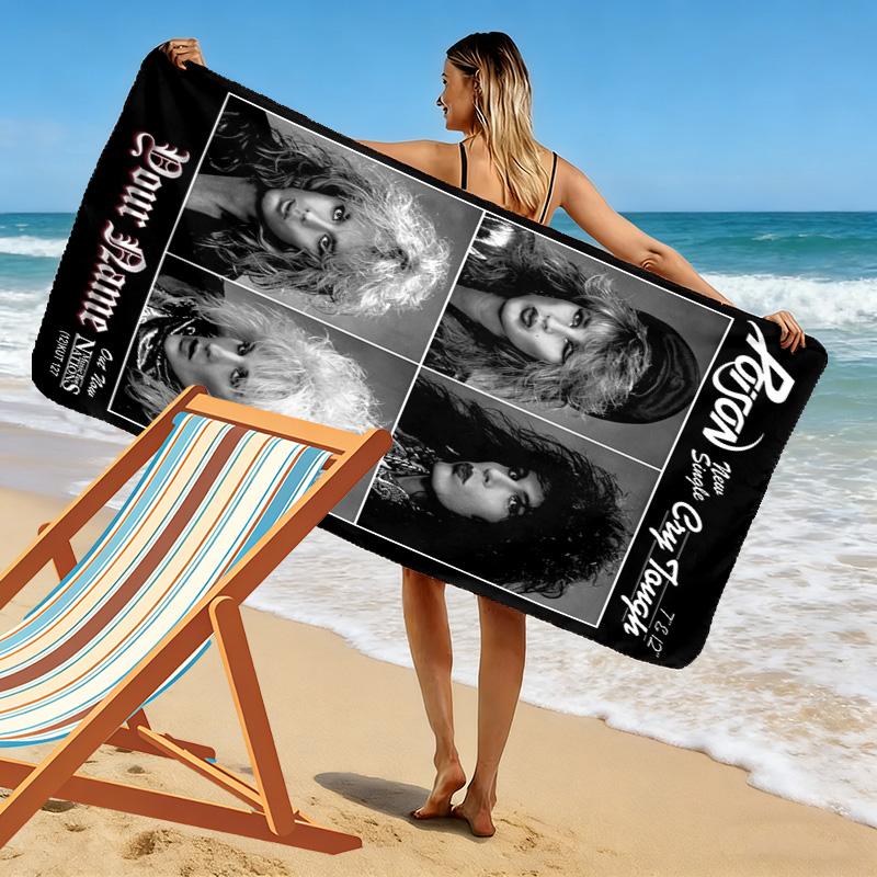 Name Custom Poison Print Beach Towel, Large Soft Quick Dry Towel for Beach Camping Swimming