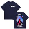 Rapper HAMZA 1994 Tour Album 2025 Grafická trička Pánské Retro Móda Bavlna Krátký Rukáv Tričko Hip Hop O-Výstřih Oblečení Trička