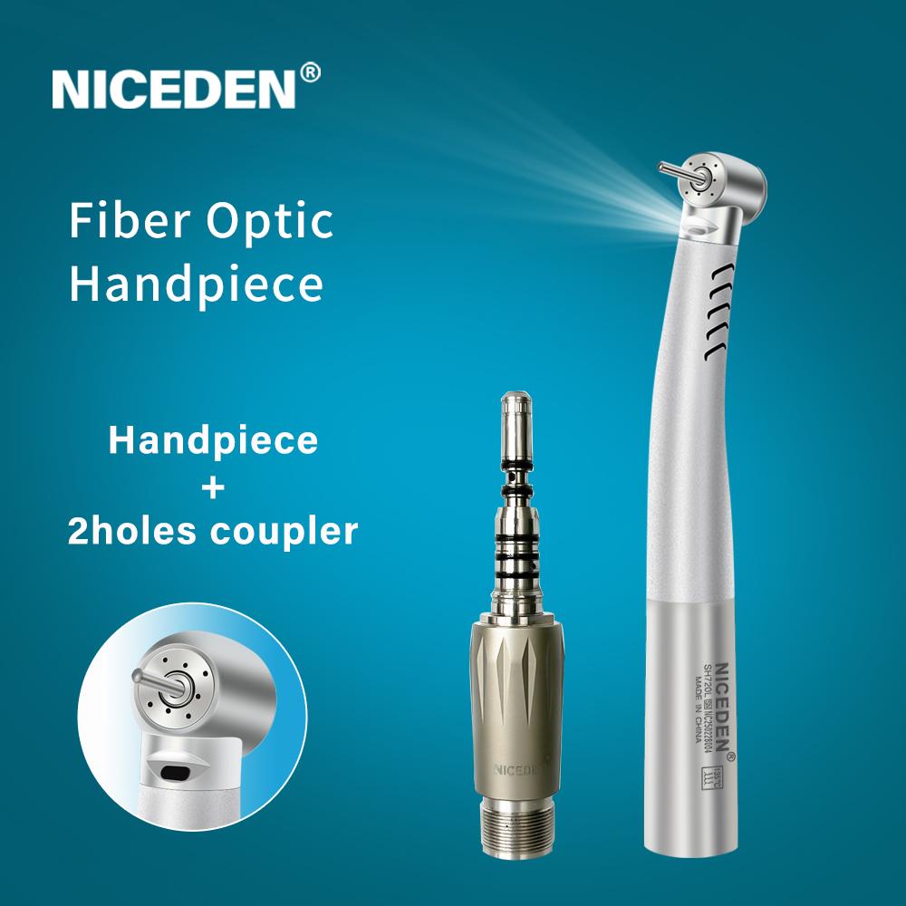 NICEDEN Dental Optical Fiber LED 3X-Power Turbine High Speed Handpiece Quattro Water Spray Compatible KAVO 2 4 6 Holes