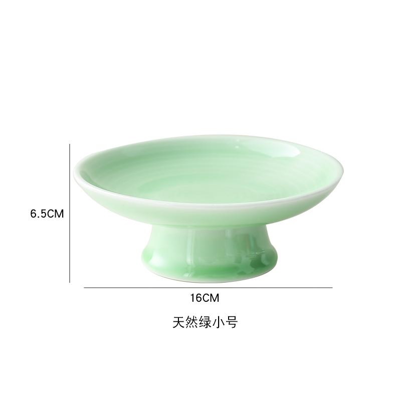 Ceramic Plate Fruit Tray Stilt Refreshment Tray Hand Painted Plum Decoration Plate Dessert Snack Dishes Salad Bowl Tableware