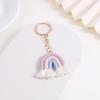Handmade Knitted Rainbow Keychain Pendant Accessory