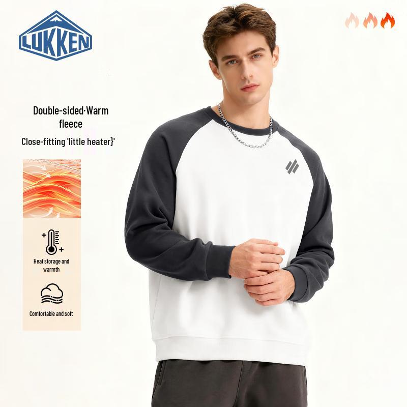 

LUKKEN Men s Color-Block Fleece Long Sleeve T-Shirt 4XL