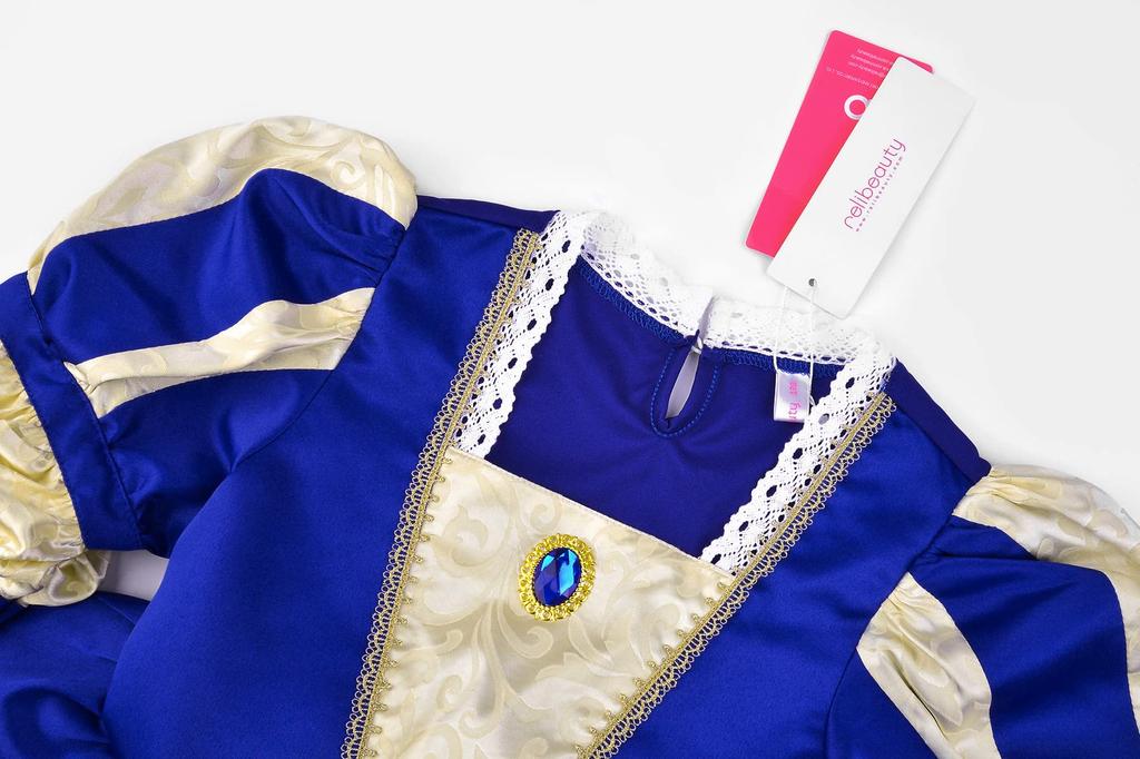 Princess Medieval One Stage Long Sleeve Navy 120 [ReliBeauty] Dress, Children, Girls, Europe, Piece, Halloween, Costume, Costume, Recital, Concert,