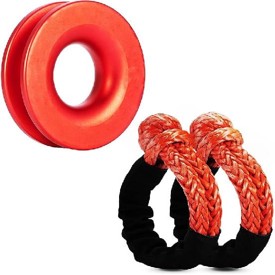 Soft Shackle 1/2" X 22 Inch (57,000LBS) Breaking Strength, Synthetic Road Recovery Rope For Sailing SUV ATV 4X4 Truck Jeep 2 Pack -Safer Than Metal