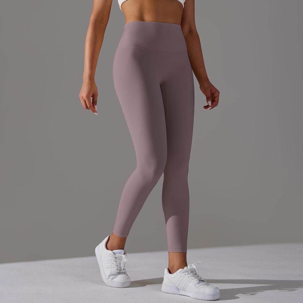Nude Skin-friendly Yoga Pants Women Without Awkward Line High-waisted Bottoms To Lift The Buttocks Elastic Fitness and Sports Nine-minute Pants