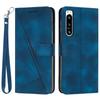 Shockproof PU Leather Case for Sony Xperia 5 IV 5G,Triangle Imprinted Phone Cover Stand Shell Wallet