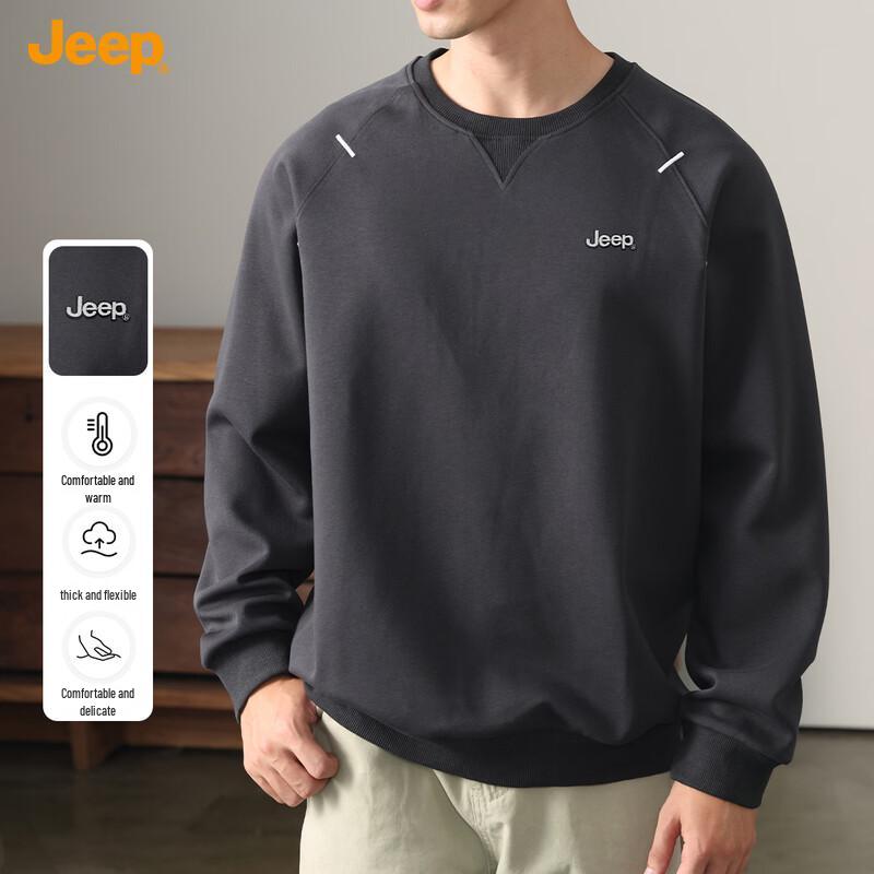 Jeep Men's Loose Fit Round Neck Sweatshirt