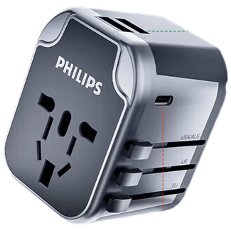 Philips Global Universal Travel Adapter with USB Charger CN plug (adapter included) Global Universal (200+ Countries)