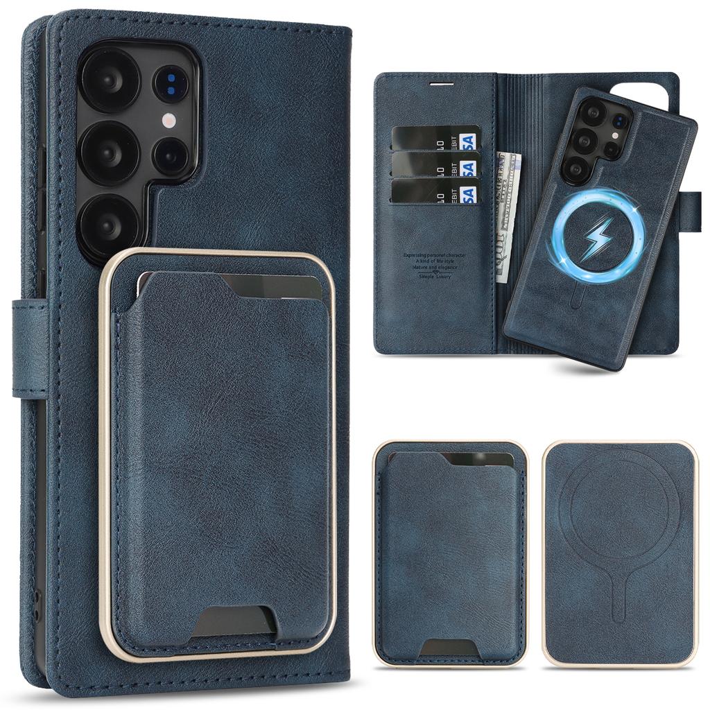 3 In 1 Detachable Card Solt Magnetic Wallet Leather Case For Samsung S25 Ultra S25Edge S24 Plus S23 S22 Flip Book Bag Cover