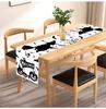 1pc White Black Halloween Table Runner Pumpkin Witch  Pattern Dustproof Durable Tablecloth for Halloween Theme Party Decoration