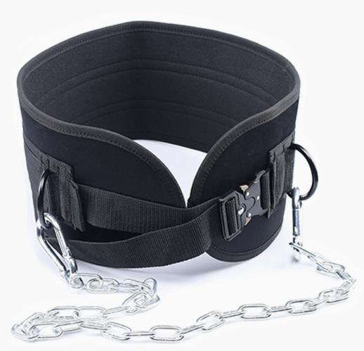 Fitness Weight-bearing Belt Pull-up Strength Training Resistance Belt with Iron Chain Belt Standard чёрный