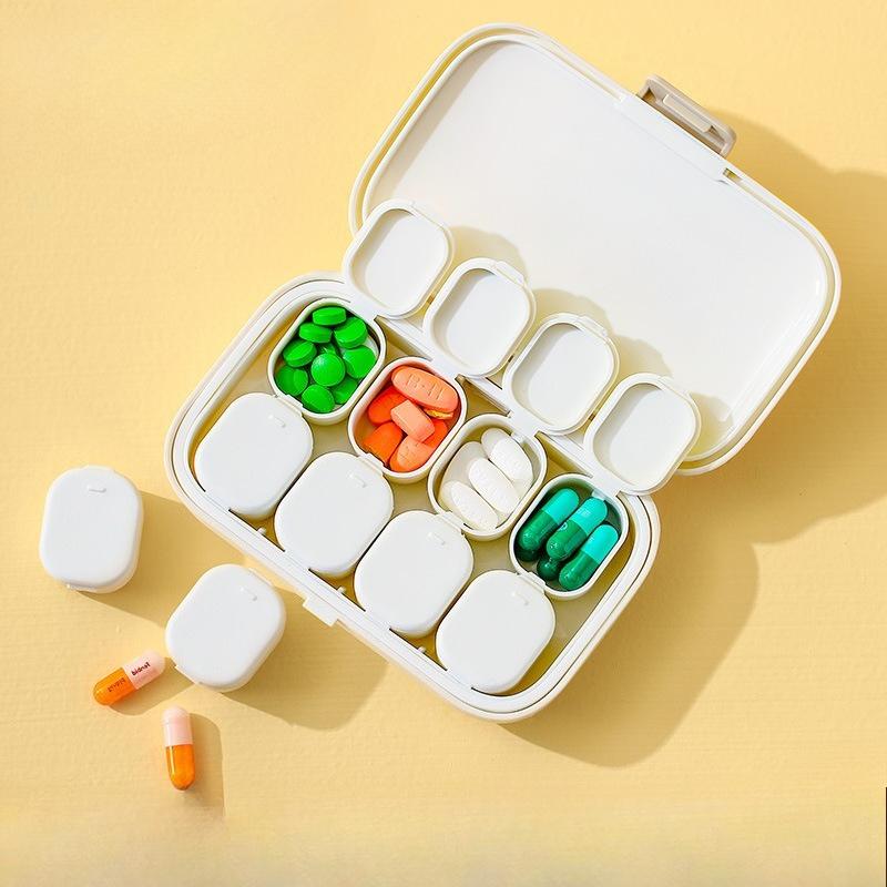 Portable Mini Storage Box for Household Medicine Boxes, Large-capacity 7-day Morning, Noon and Evening Pill Boxes