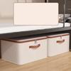 Foldable Linen Zipper Storage Boxes with Lid Wardrobe Organiser  Home