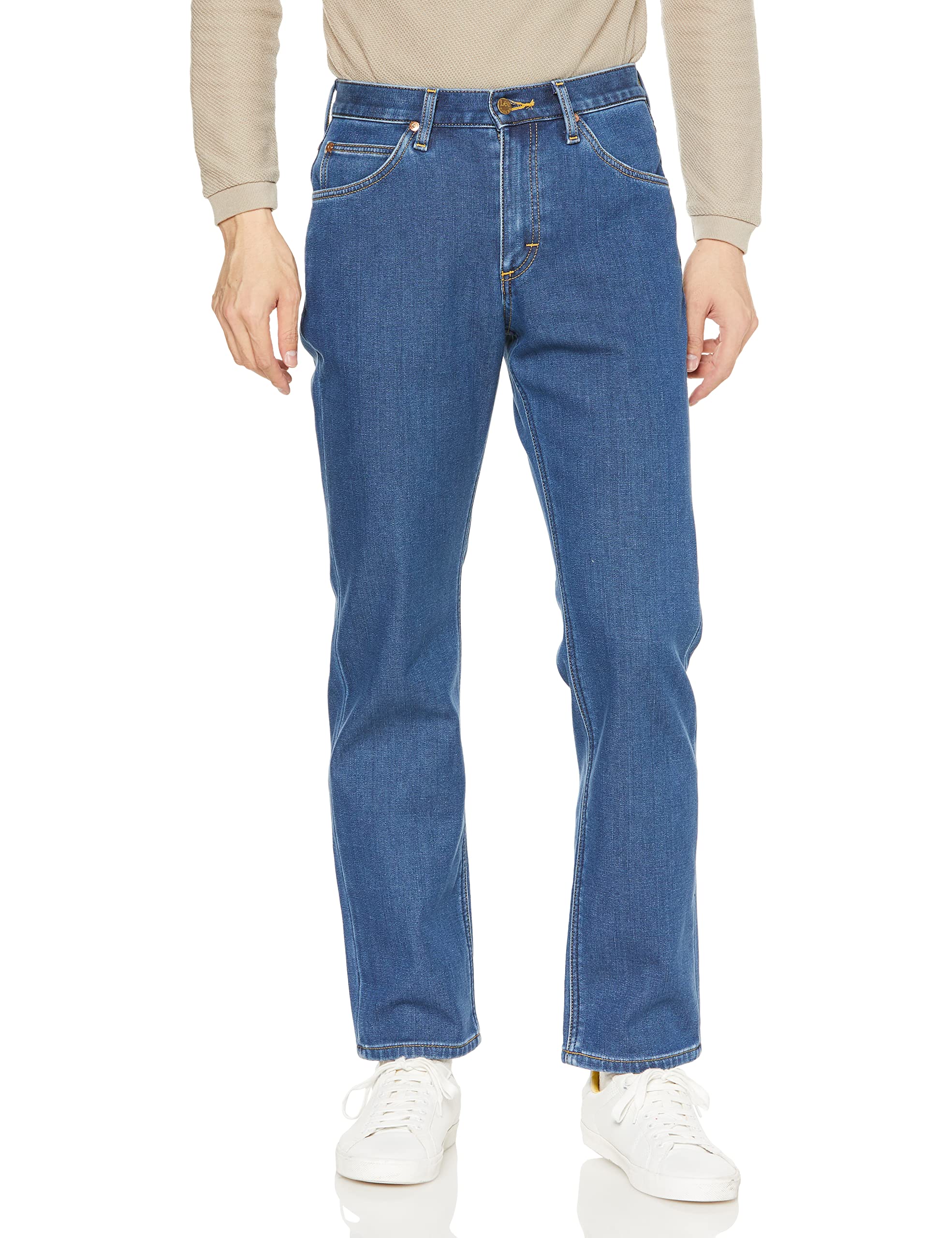 

Lee Jeans Теплый Деним Прямой Покрой Холодная Погода Размер 34 [Официальный] Брюки, Посадка, Защита, Мужские, Синий, синий