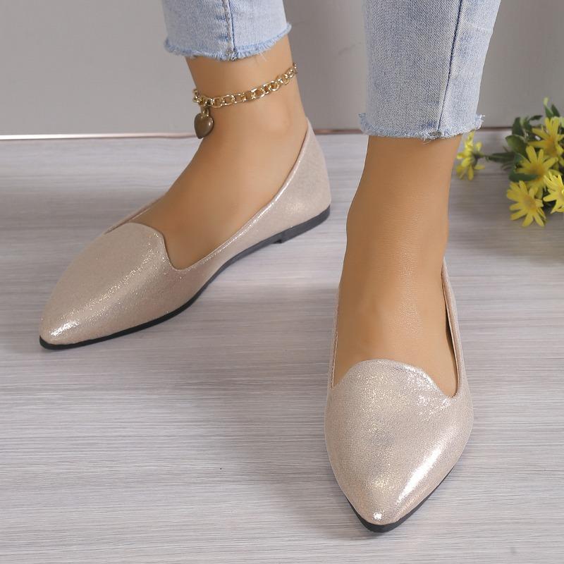 2026 Fashion Slip On Loafers Breathable Stretch Ballet Shallow Flats Women Soft Bottom Pointed Toe Boat Shoes Plus Size 43