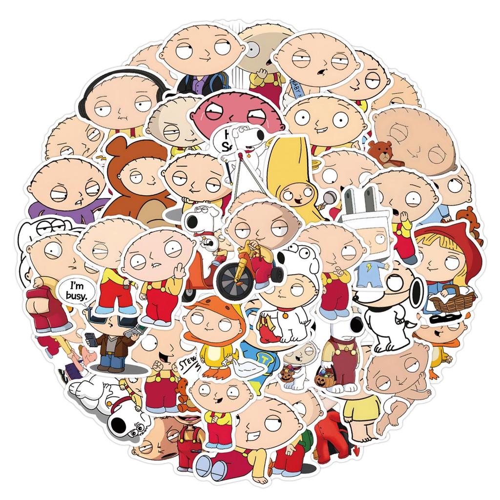 56 Family Guy Parody Graffiti Stickers for Home, Scooter, Computer, Guitar, and Diary Decoration