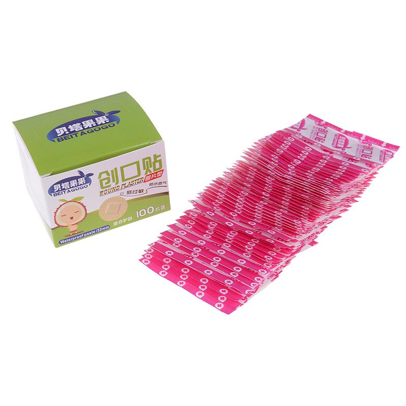100ks/krabice Mini kulatý jednorázový lékařský adhezivní obvaz Náplast na rány