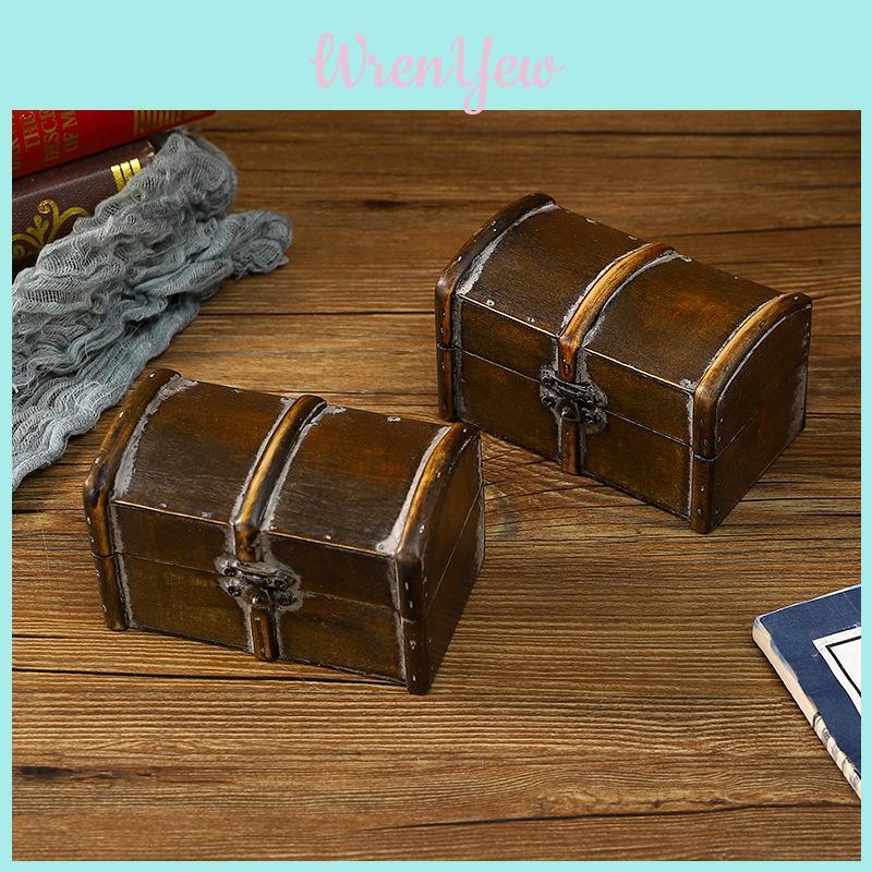 Wooden Jewelry Storage Box With Lid For Home Office Desk Decor And Organizer