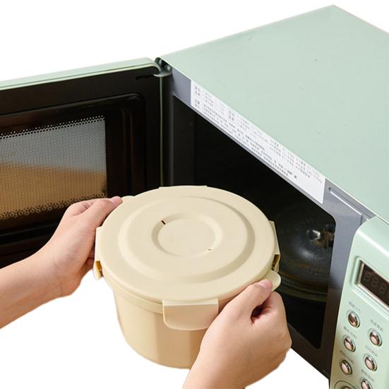 Microwave Rice Cooker BPA-Free Safe Steamed Lunch Box 2-2.5 Cups Capacity Healthy Cooking Container