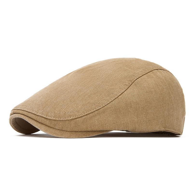 Washed Forward Hat Men's Spring and Autumn Solid Color Light Board Beret British Retro Cap Newsboy Hat