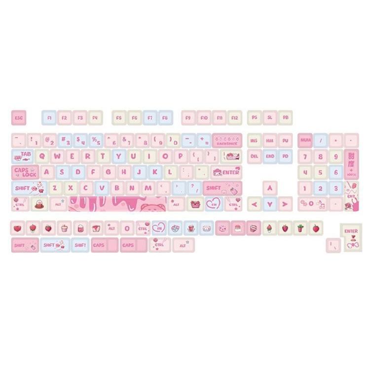 133Keys/Set XDA Profile Strawberry Theme Keycaps PBT DyeSublimation Keycaps for Mechanical Keyboards 1